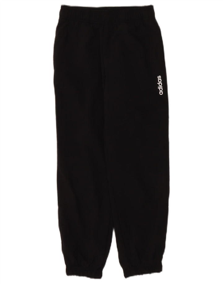 Adidas Boys Tracksuit Trousers Joggers 7-8 Years Black Polyester