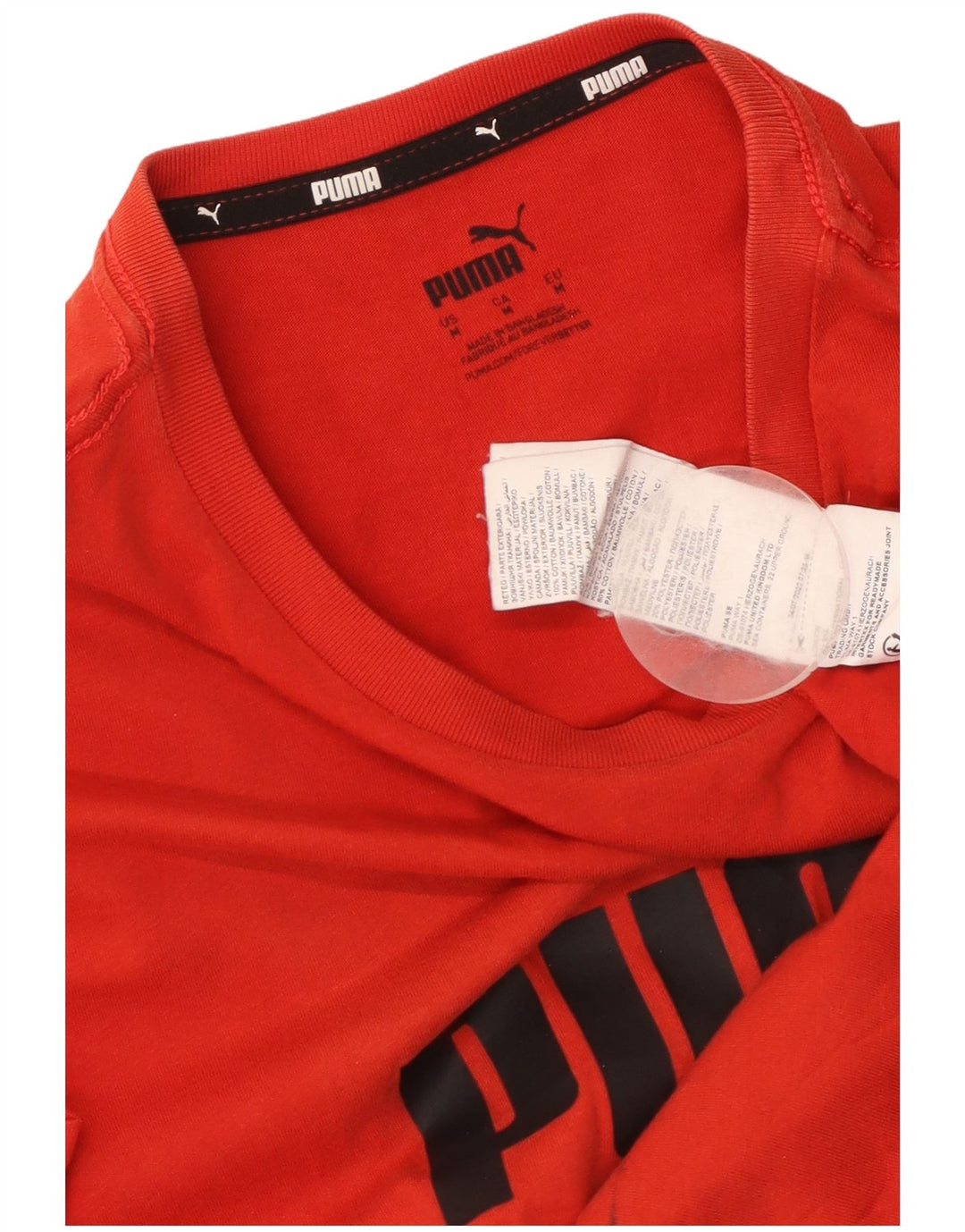 PUMA Mens Graphic T-Shirt Top Medium Red Cotton