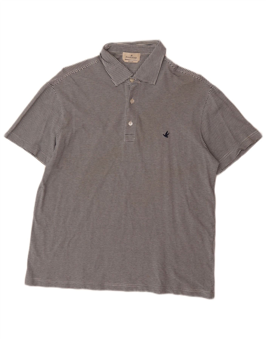 BROOKSFIELD Mens Polo Shirt IT 52 Large Blue Striped