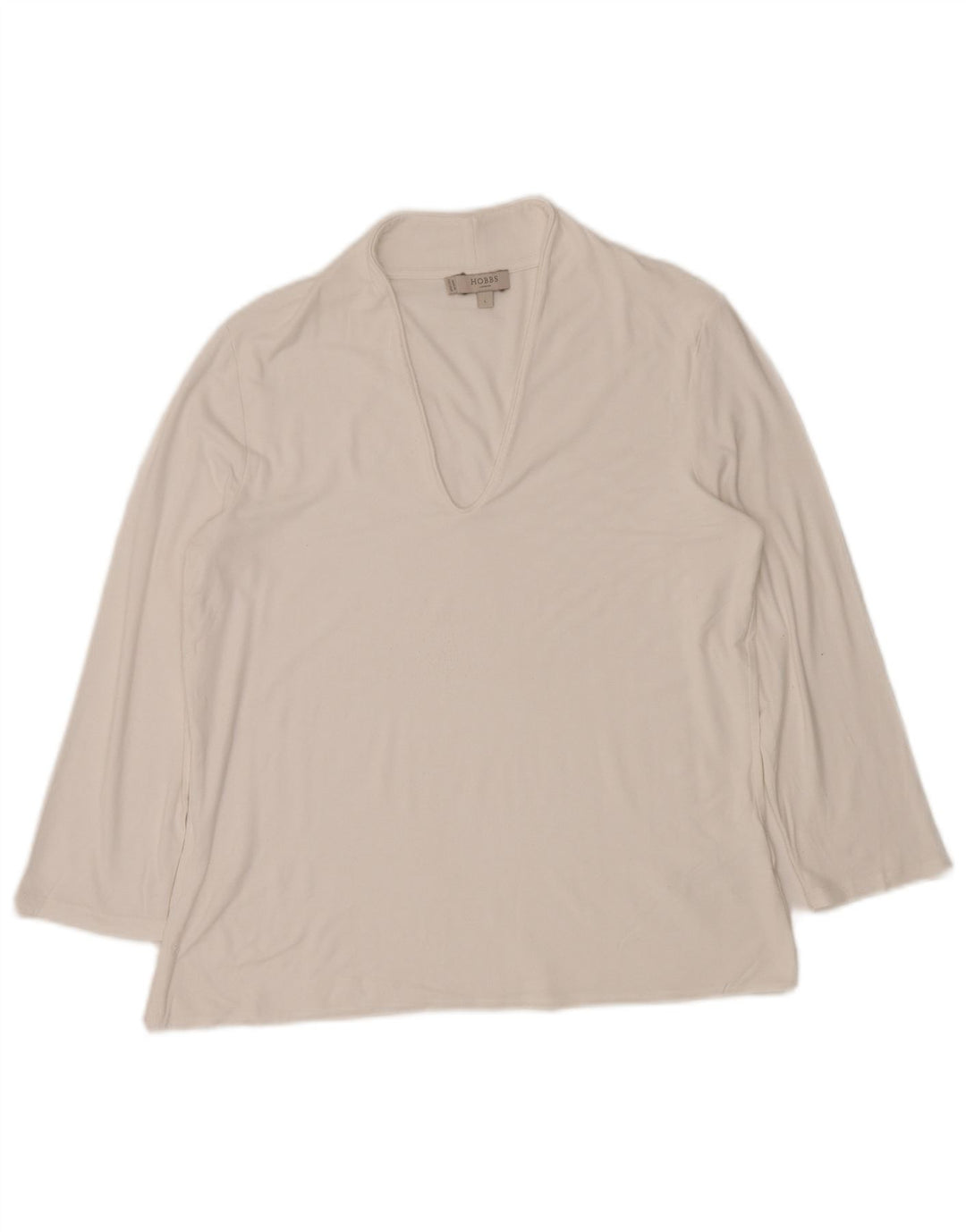 HOBBS Haut à manches longues pour femme UK 44 Large Viscose Blanc