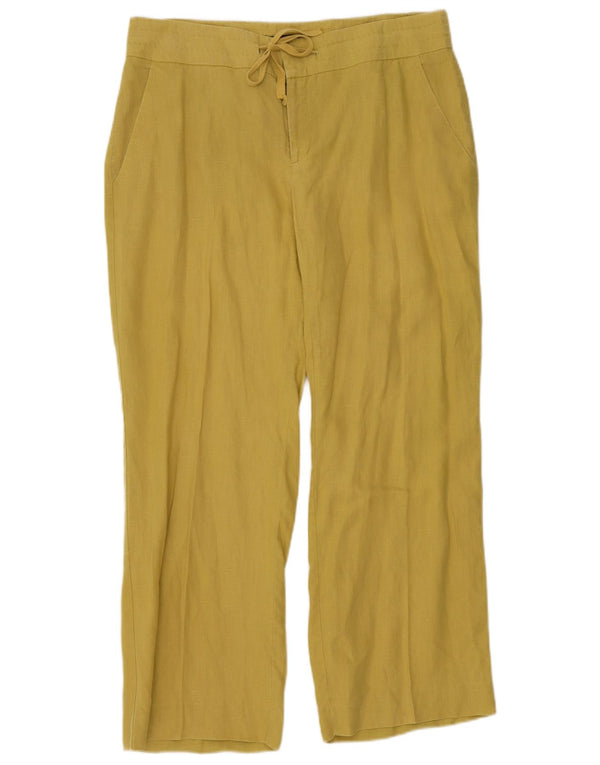Женские повседневные широкие брюки Zara XL W32 L30, желтый лен
