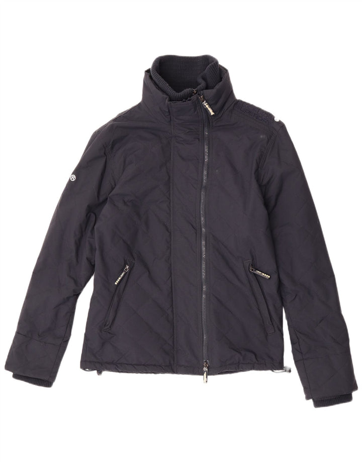 Superdry Mens Quilted Windbreaker Jacket UK 38 Medium Navy Blue Nylon