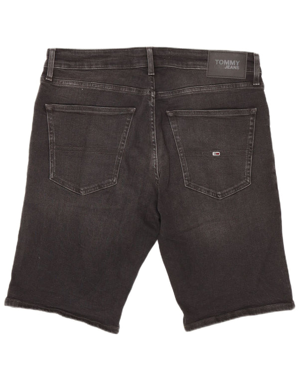 Tommy Jeans Mens Denim Shorts W34 Large Black Cotton
