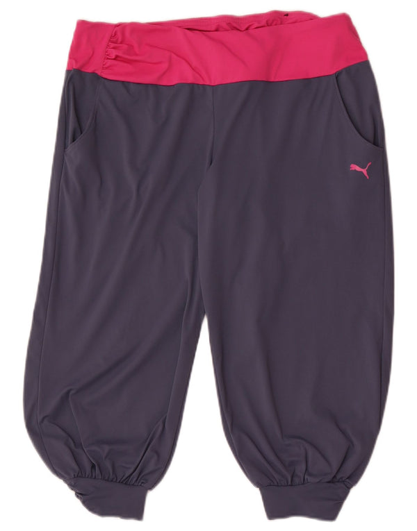 Puma Womens Bermuda Sports Shorts UK 14 Large Grey Colourblock Sports
