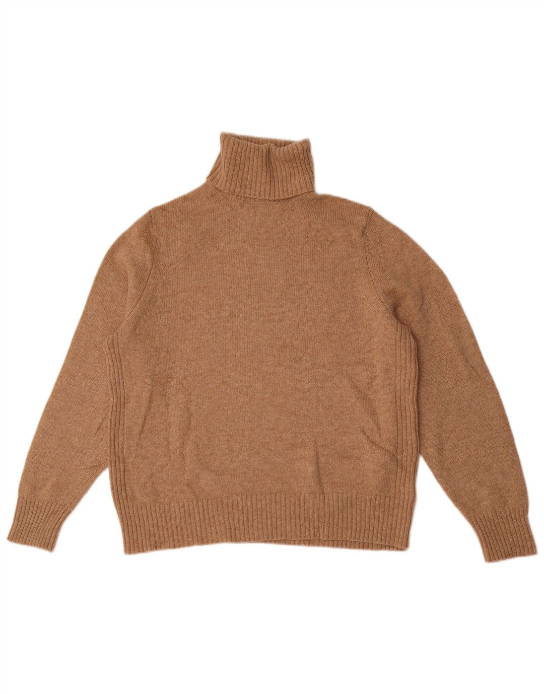 Marks & Spencer Womens Roll Neck Jumper Sweater UK 18 XL Beige Wool