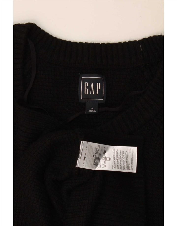 Gap Womens Crew Neck Jumper Sweater UK 12 Medium Black Nylon