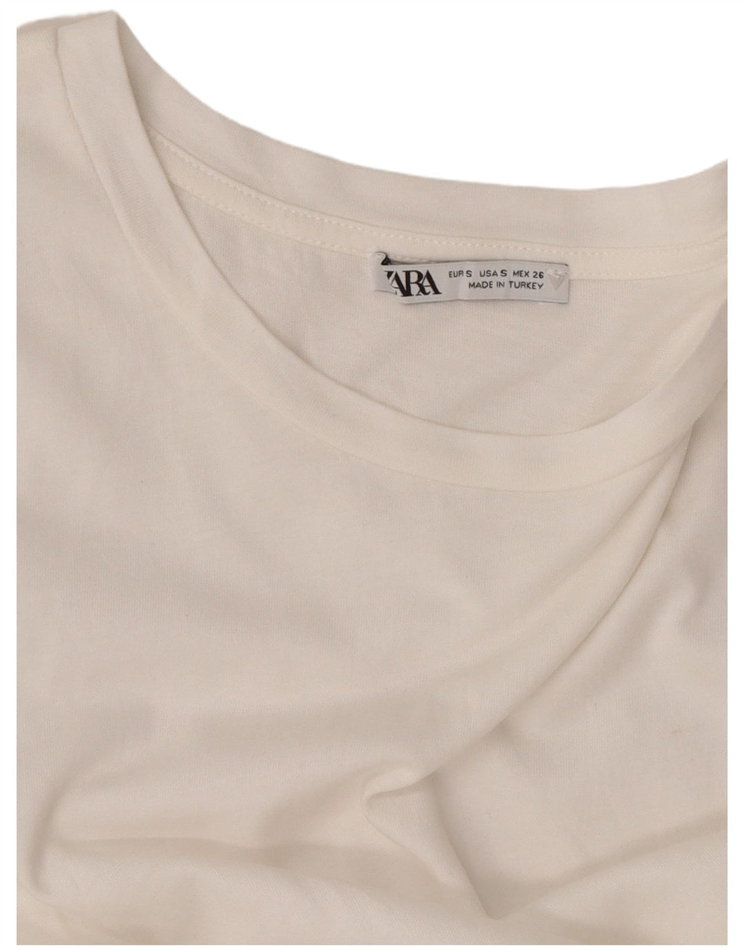 Zara Damen Crop Bluse Top UK 10 Small Weiß