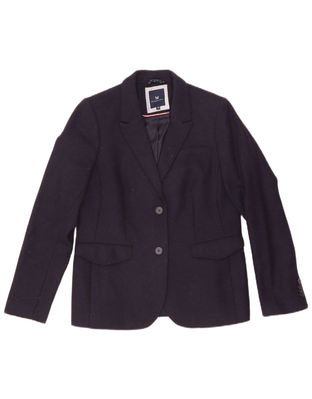 Crew Clothing Womens 2 Button Blazer Jacket UK 12 Medium  Navy Blue Wool