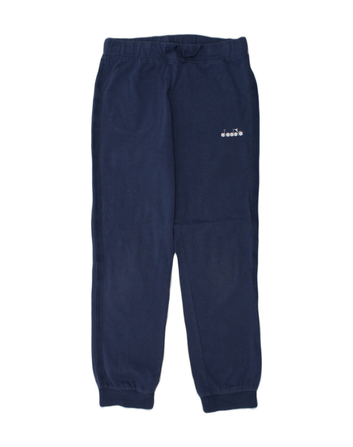 DIADORA Boys Tracksuit Trousers Joggers 11-12 Years Large Navy Blue Cotton | Vintage Diadora | Thrift | Second-Hand Diadora | Used Clothing | Messina Hembry 