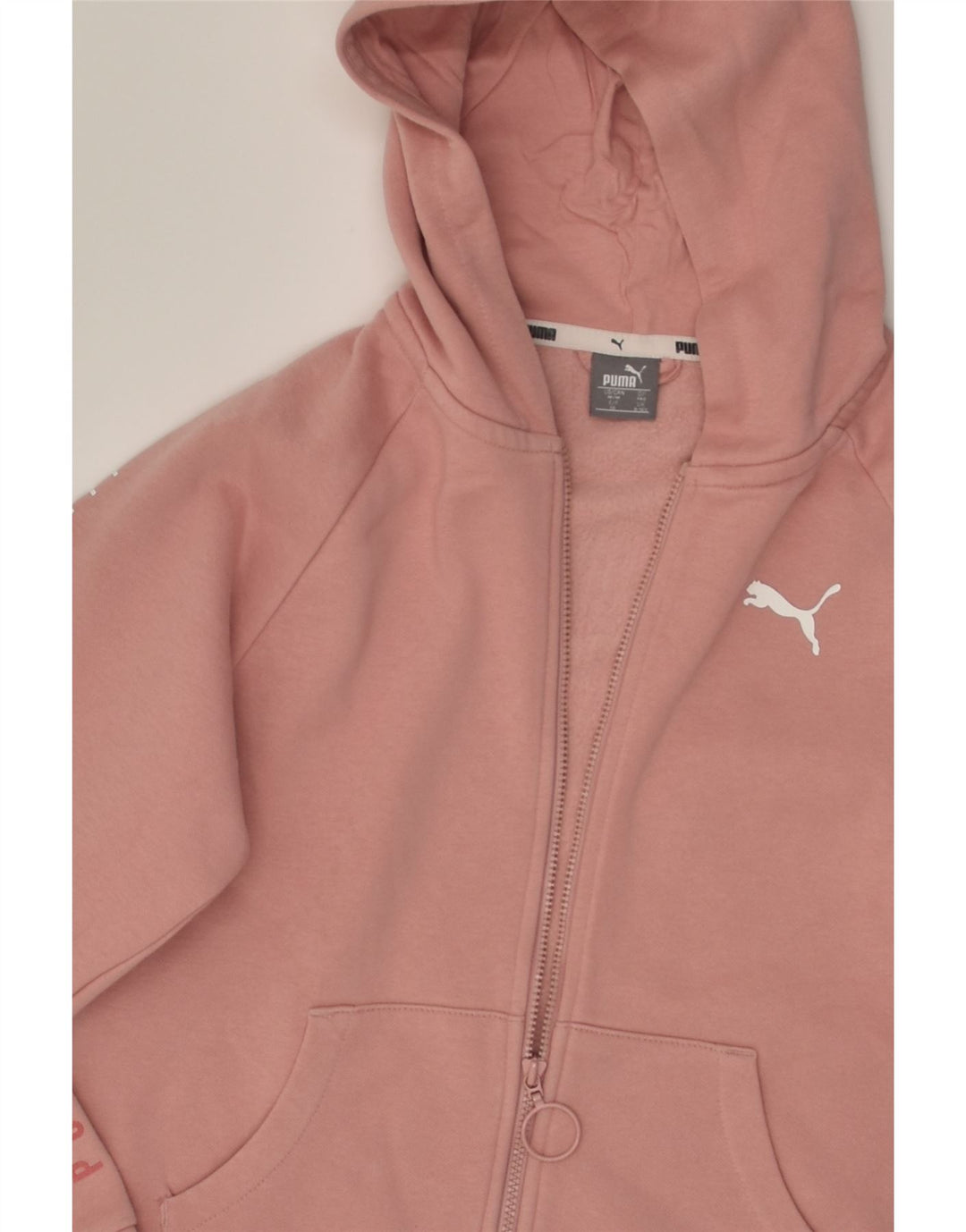 PUMA Girls Graphic Zip Hoodie Sweater 9-10 Years Pink | Vintage Puma | Thrift | Second-Hand Puma | Used Clothing | Messina Hembry 