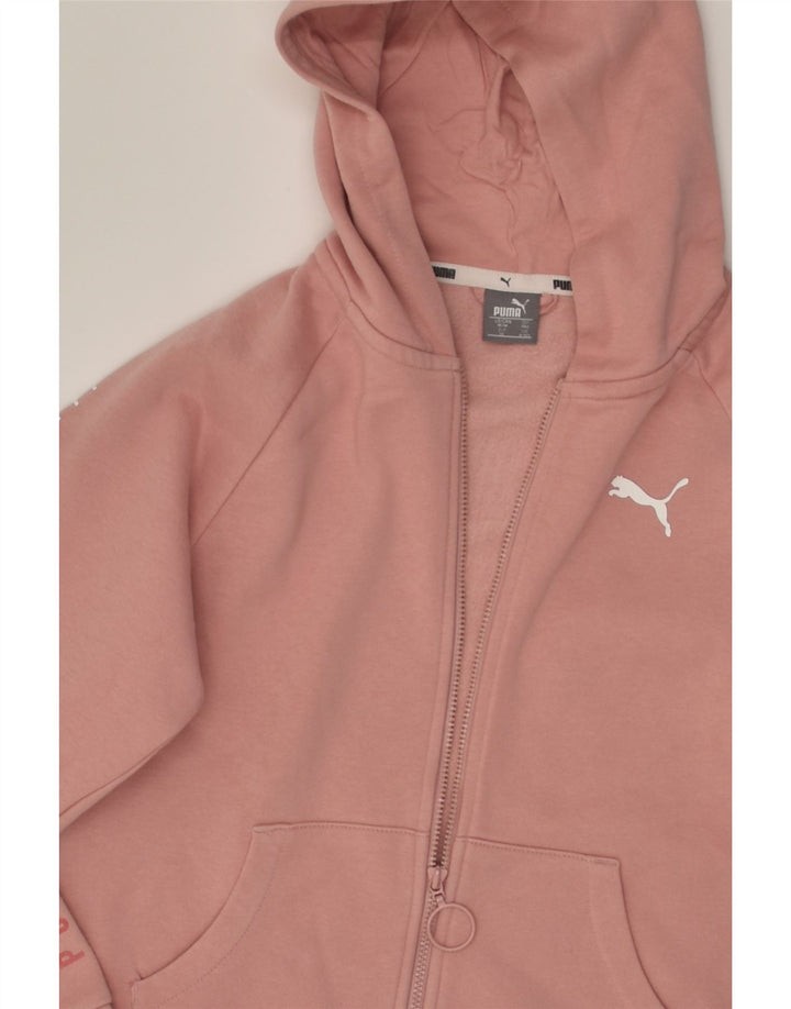 PUMA Girls Graphic Zip Hoodie Sweater 9-10 Years Pink | Vintage Puma | Thrift | Second-Hand Puma | Used Clothing | Messina Hembry 