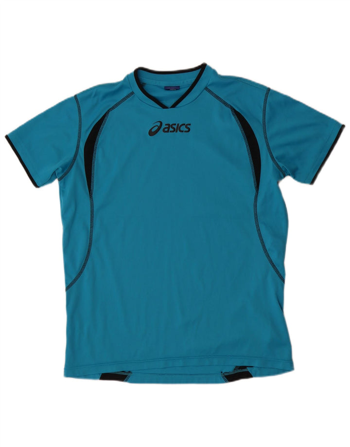 Asics Mens Graphic T-Shirt Top Medium Blue Colourblock Polyester