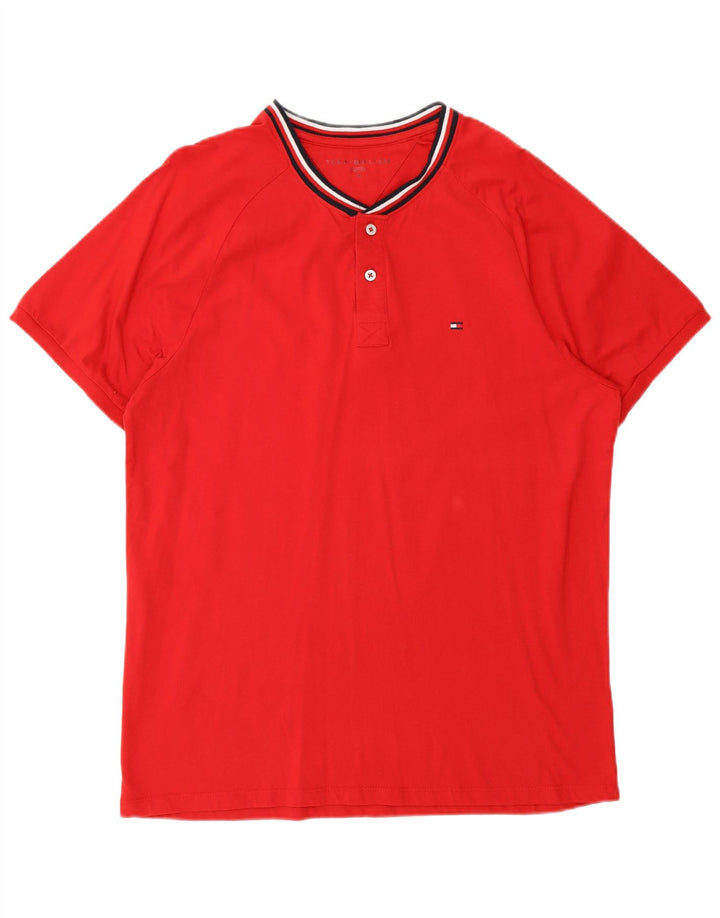 Tommy Hilfiger Herre T-Shirt Top Medium Rød Bomuld