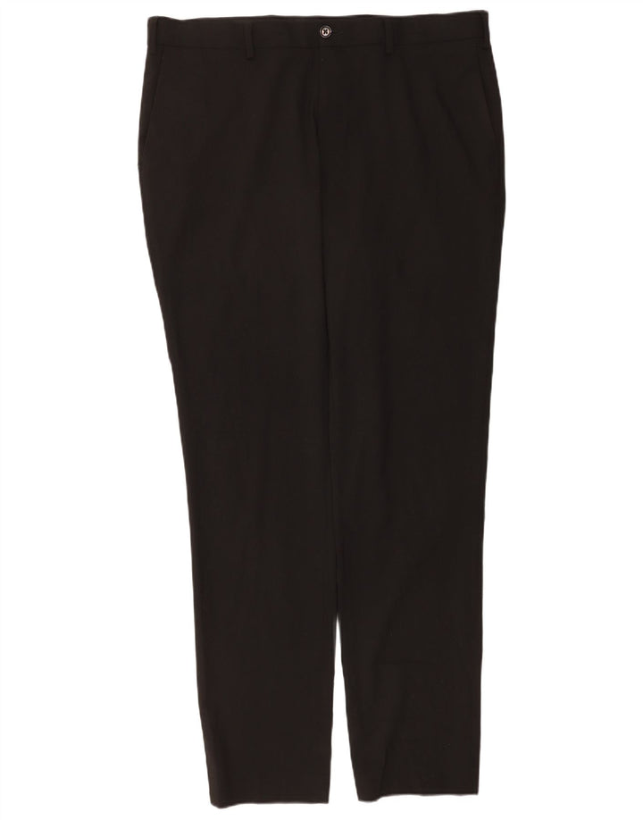 Marks & Spencer Mens Slim Fit Chino Trousers W38 L33 Black Polyester