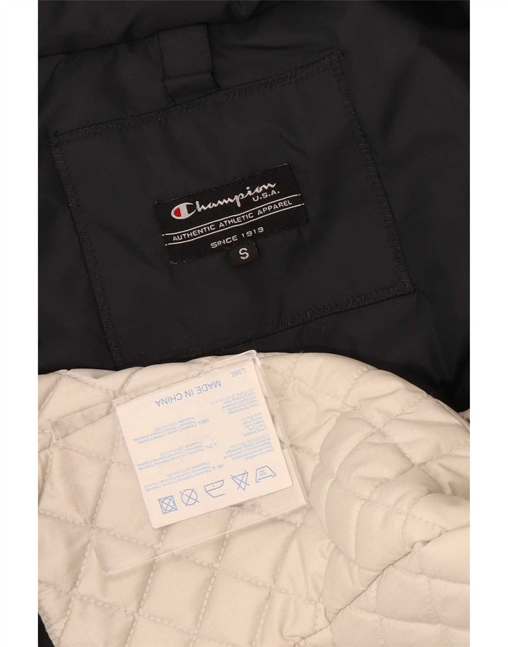 Champion Womens Hooded Padded Jacket UK 10 Small Black Polyamide