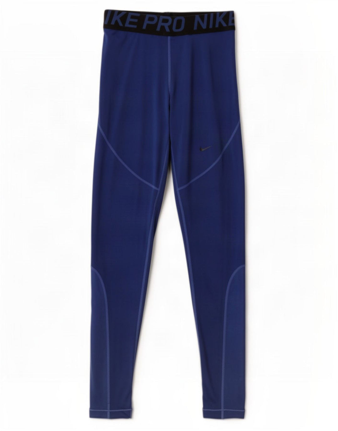 Nike Womens Dri Fit Graphic Leggings UK 12 Medium Blue Colourblock