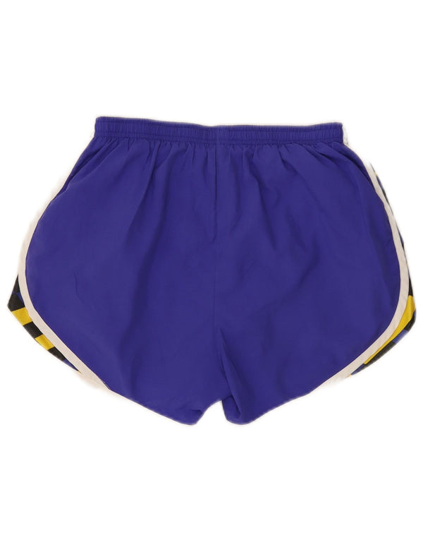 Nike Womens Sport Shorts UK 8/10 Small Purple Geometric Polyester
