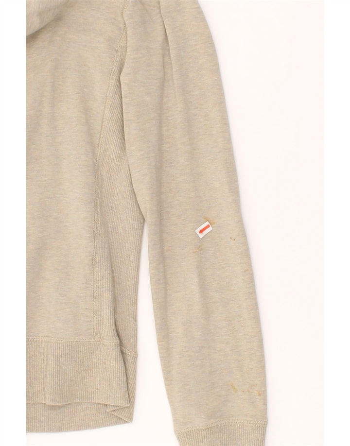NIKE Womens Zip Neck Hoodie Jumper  US 8/10 Medium Beige Vintage Nike and Second-Hand Nike from Messina Hembry 