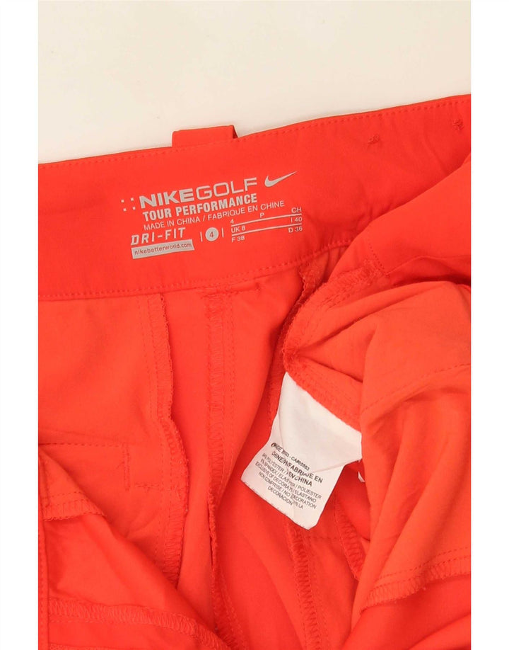 Nike Womens Dri Fit Chino Shorts UK 8 Small W27 Red Polyester