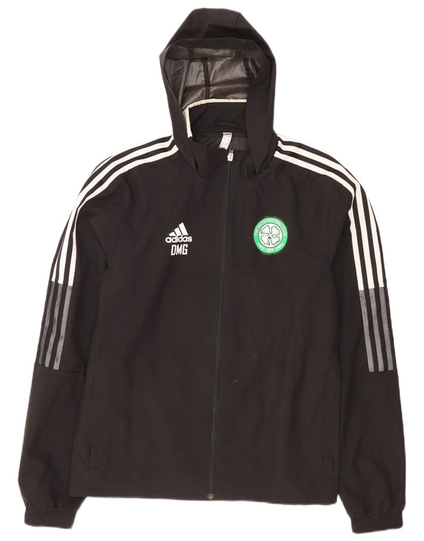 Adidas Mens Celtics Hooded Tracksuit Top Jacket XS Black Polyester Sports