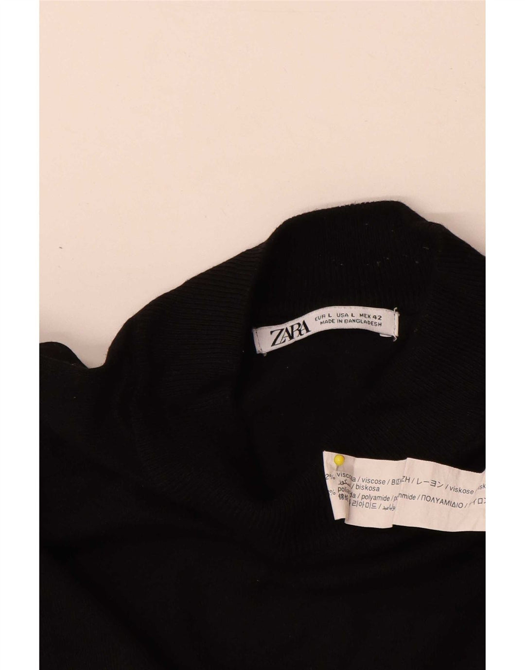 Zara Homme Pull Col Roulé Pull Large Noir Viscose