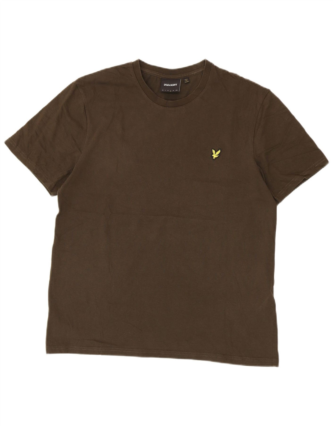 Lyle & Scott Mens T-Shirt Top Large Khaki Cotton
