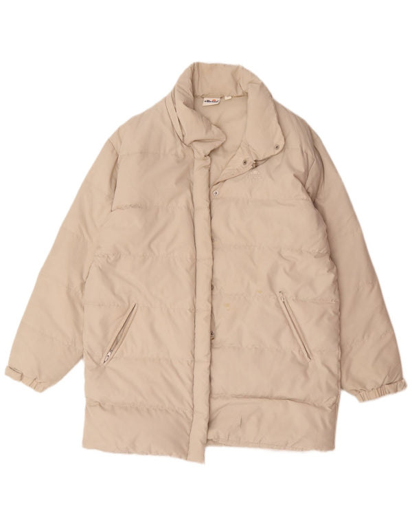 Ellesse Womens Oversized Polstret Frakke UK 14 Medium Beige Polyester