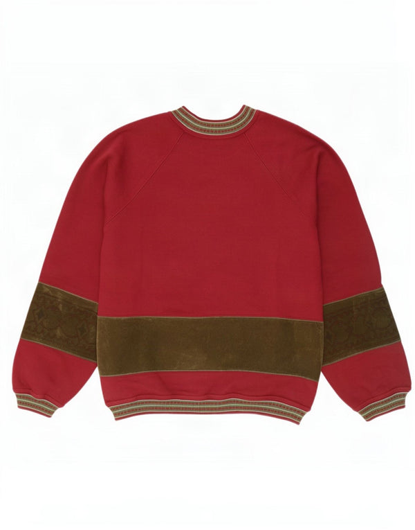 Vintage Mens Graphic Regular Fit Sweatshirt Jumper XL Burgundy Retro