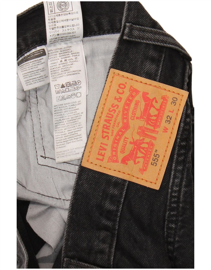 Levi's Mens 555 Straight Jeans W32 L30 Black Cotton