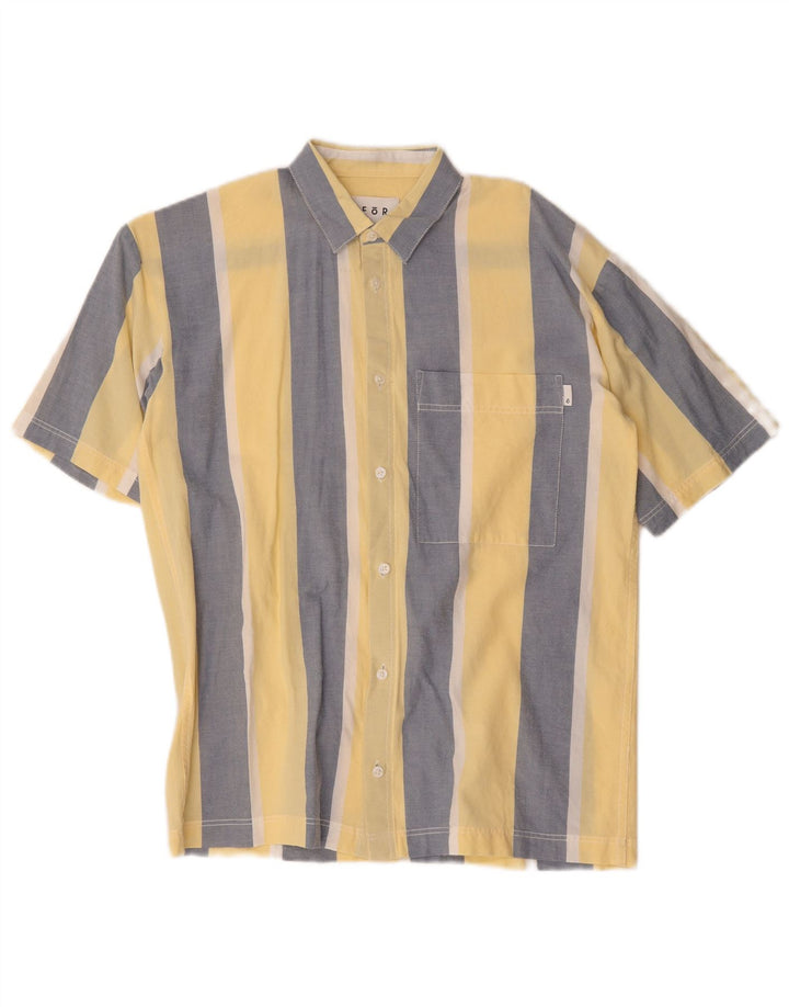 Vintage Mens Short Sleeve Shirt Small Yellow Striped