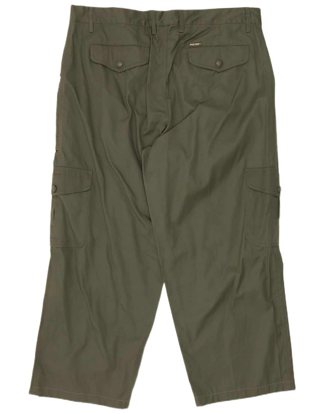 Patton Mens Straight Cargo Trousers W38 L27 Khaki Cotton