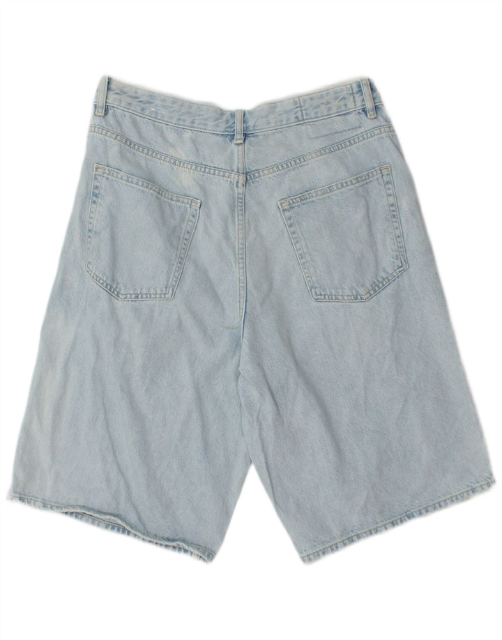 Zara Mens Denim Shorts EU 42 Large W32  Blue Cotton