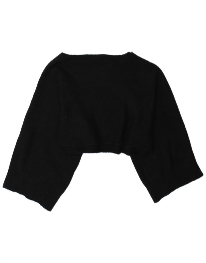 Zara Womens Crop Oversized Top Langærmet UK 14 Medium Black