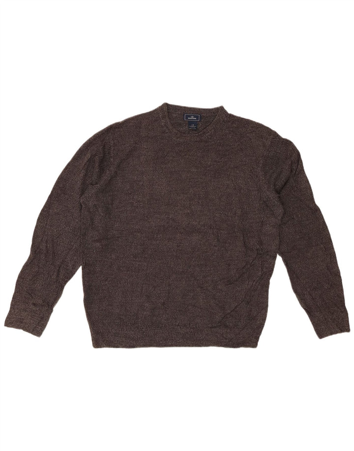 DOCKERS Mens Crew Neck Jumper Sweater Large Grey Acrylic