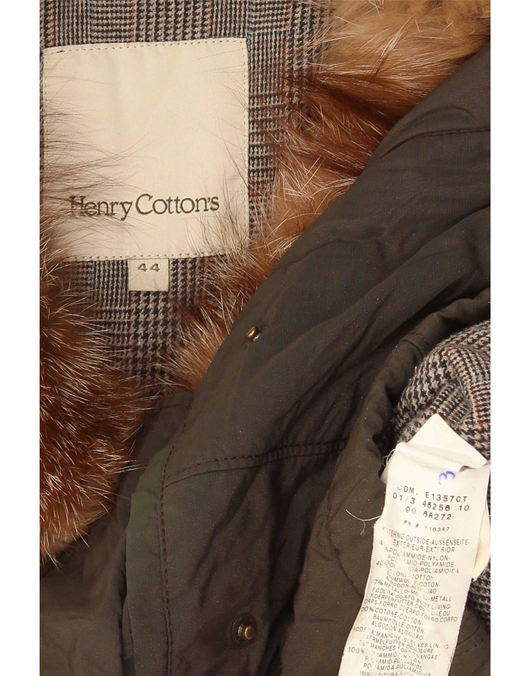 Henry Cottons Womens Parka Jacket IT 44 Medium Green Nylon