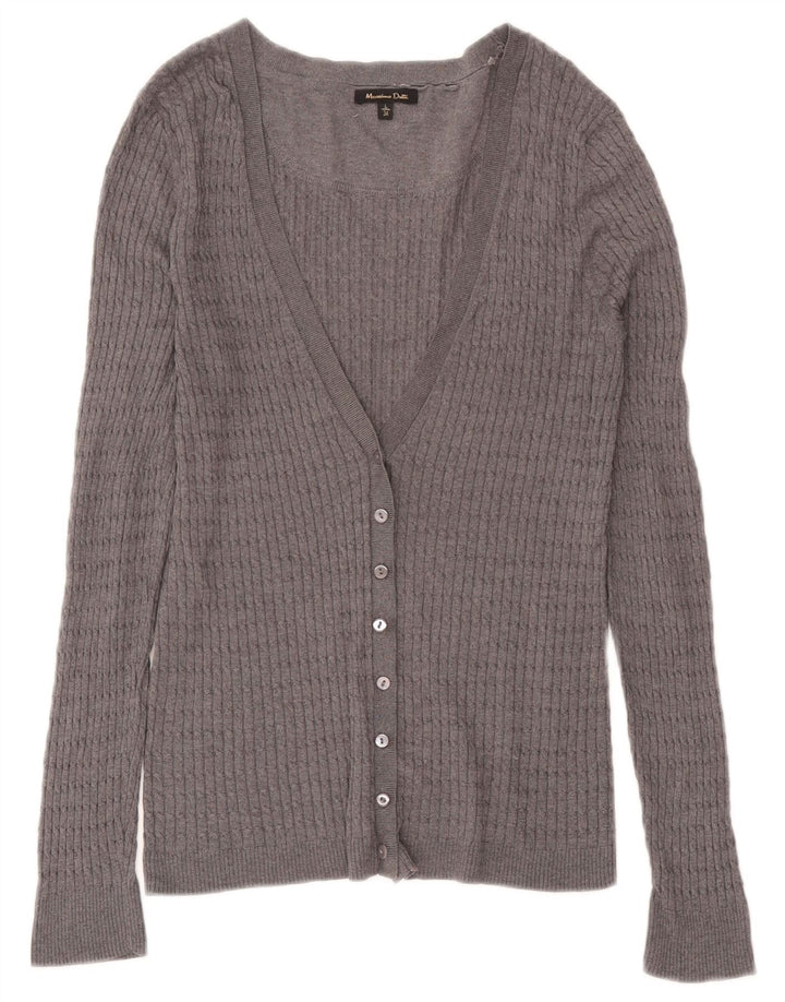Massimo Dutti Damen-Cardigan-Pullover UK 14 Large Grau