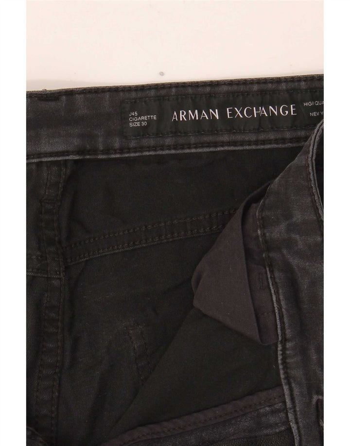 Armani Exchange Womens J45 Slim Jeans W30 L28 Black Cotton