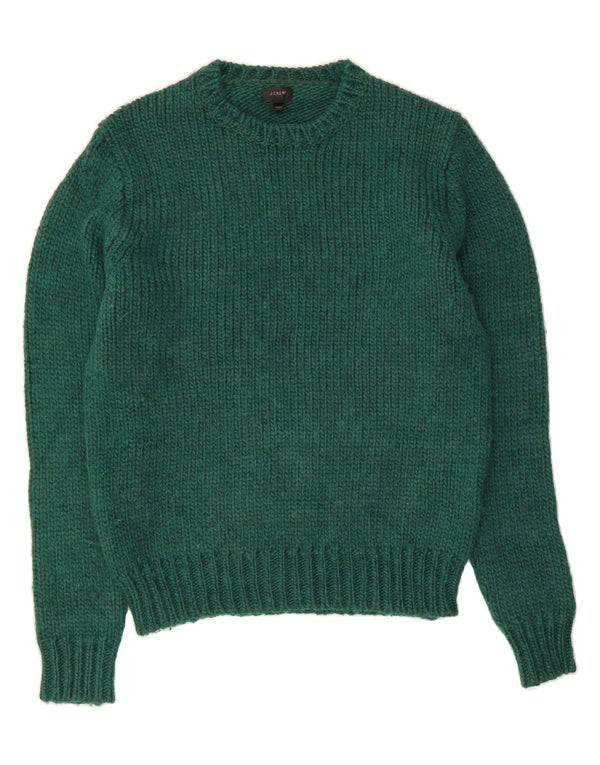 J. CREW Mens Crew Neck Jumper Sweater Medium Green Wool