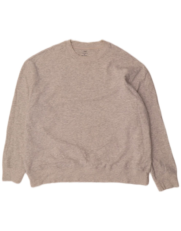 Pulover supradimensionat pentru bărbați Marks & Spencer, bumbac cu pete gri 2XL