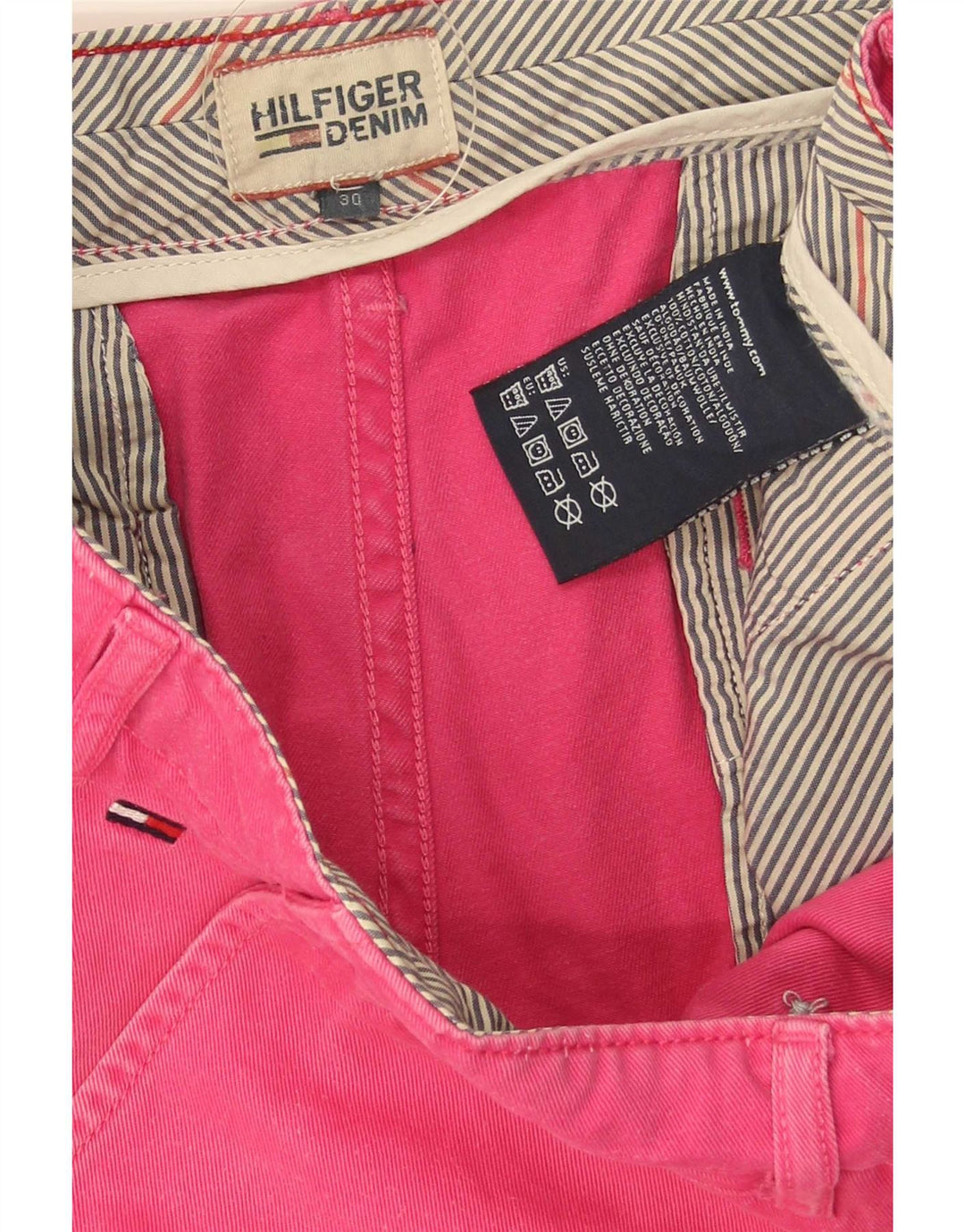 Tommy Hilfiger Mens Chino Shorts W30 Medium Pink Cotton