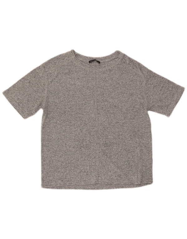 Marks & Spencer T-shirt top til kvinder DK 10 Small Grå Flecked Viscose