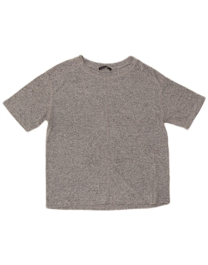 Marks & Spencer Womens T-Shirt Top UK 10 Small Grey Flecked Viscose