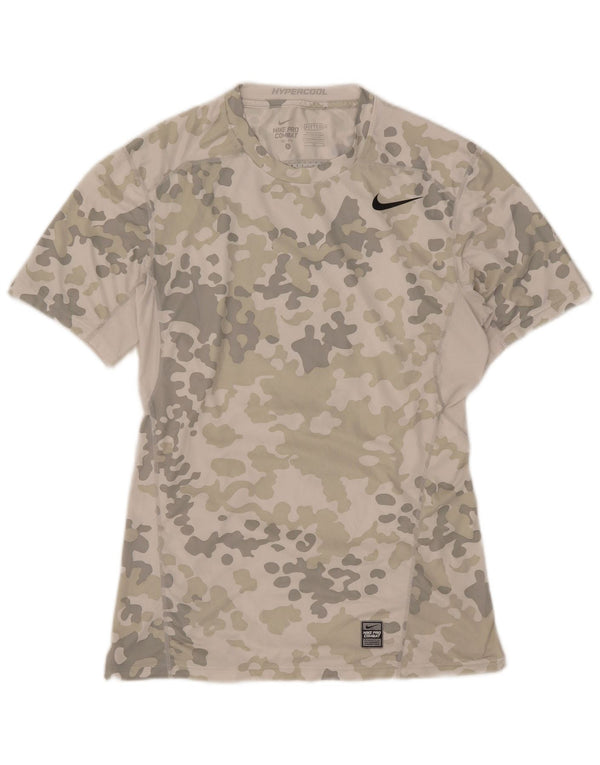 Nike Mens Dri Fit Graphic T-Shirt Top Large Grey Camouflage Polyester
