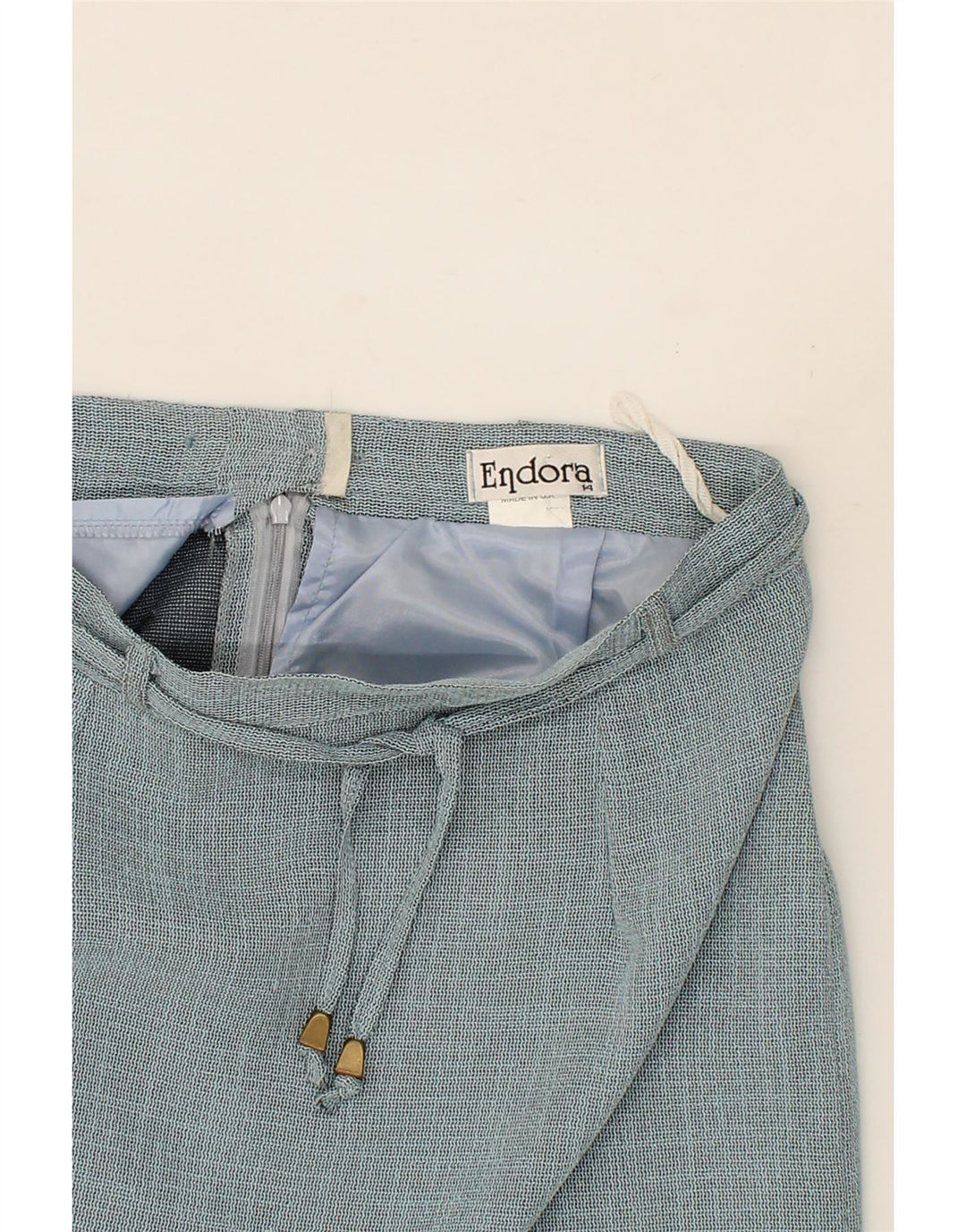 VINTAGE Womens Midi Skirt UK 14 Large W32  Blue Polyester Vintage Vintage and Second-Hand Vintage from Messina Hembry 