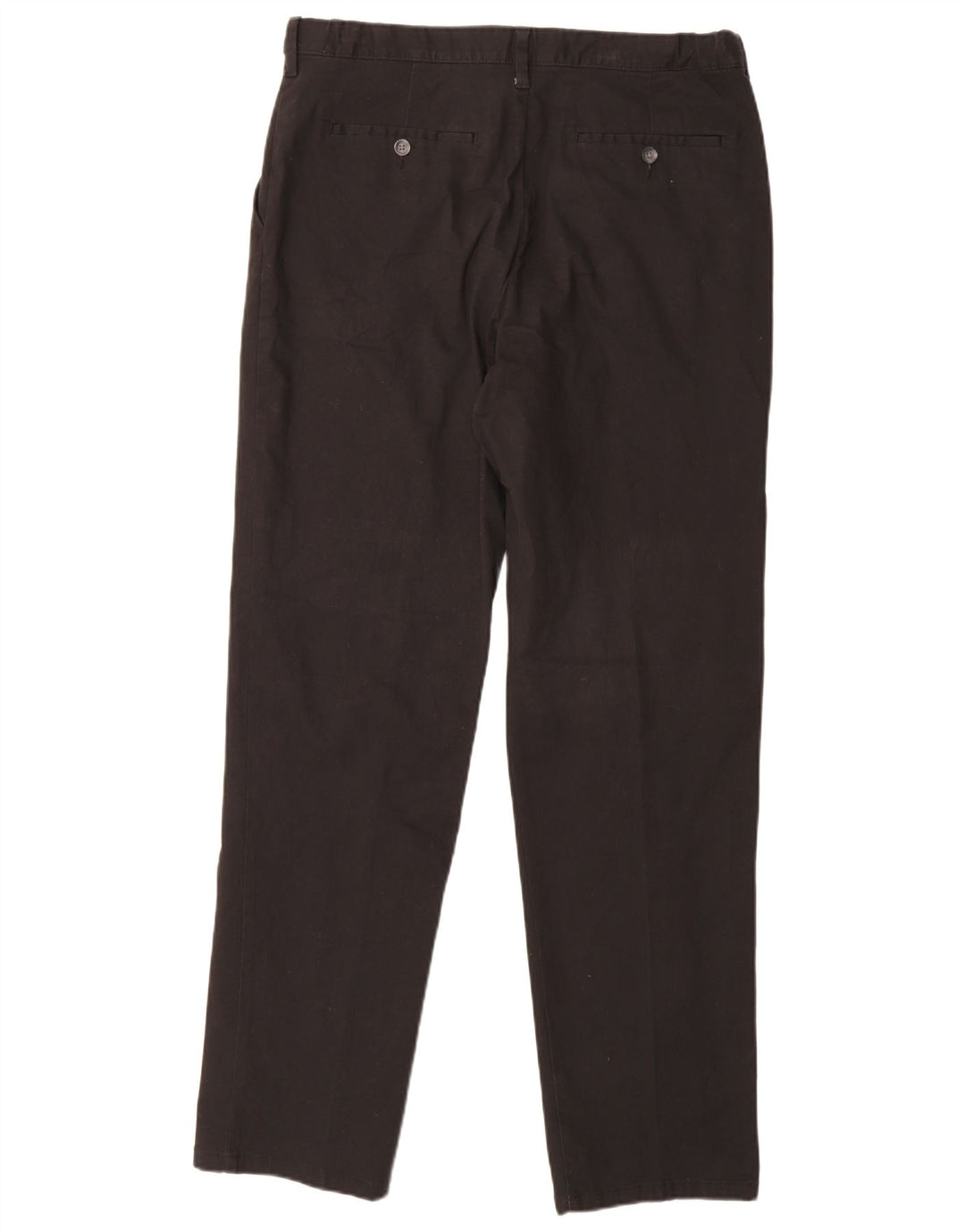MARKS & SPENCER Mens Regular Fit Chino Trousers W36 L33 Black Cotton