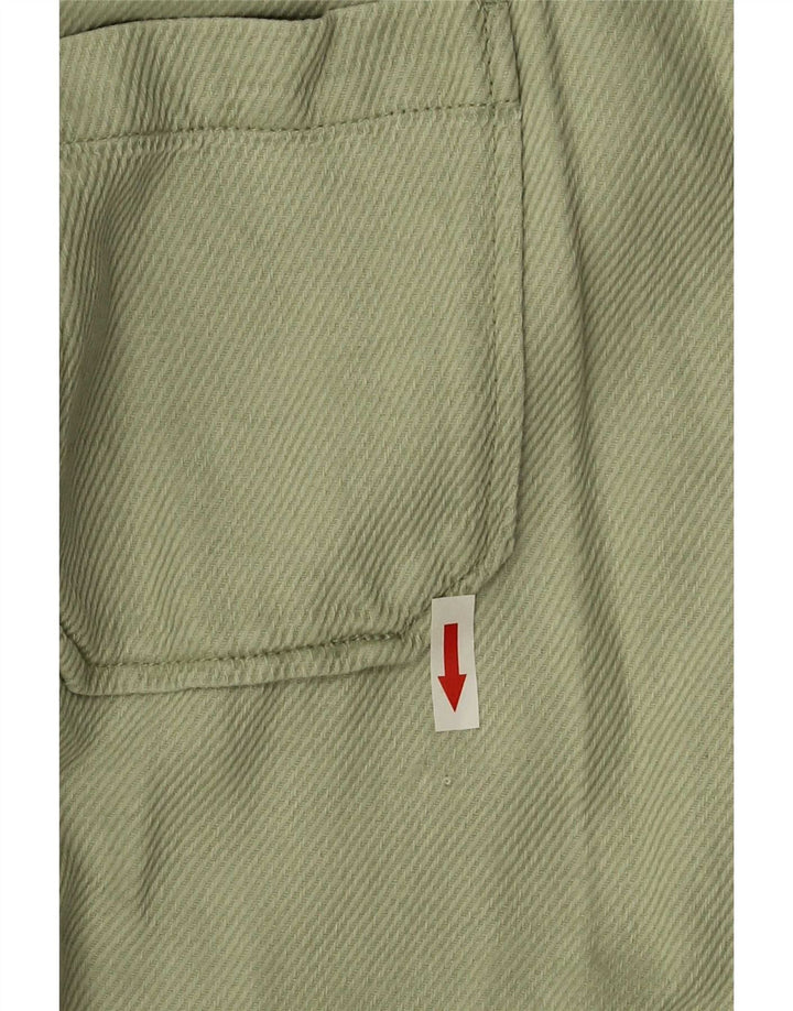 Zara Womens Oversized Bomber Jacket UK 10 Small Green Cotton