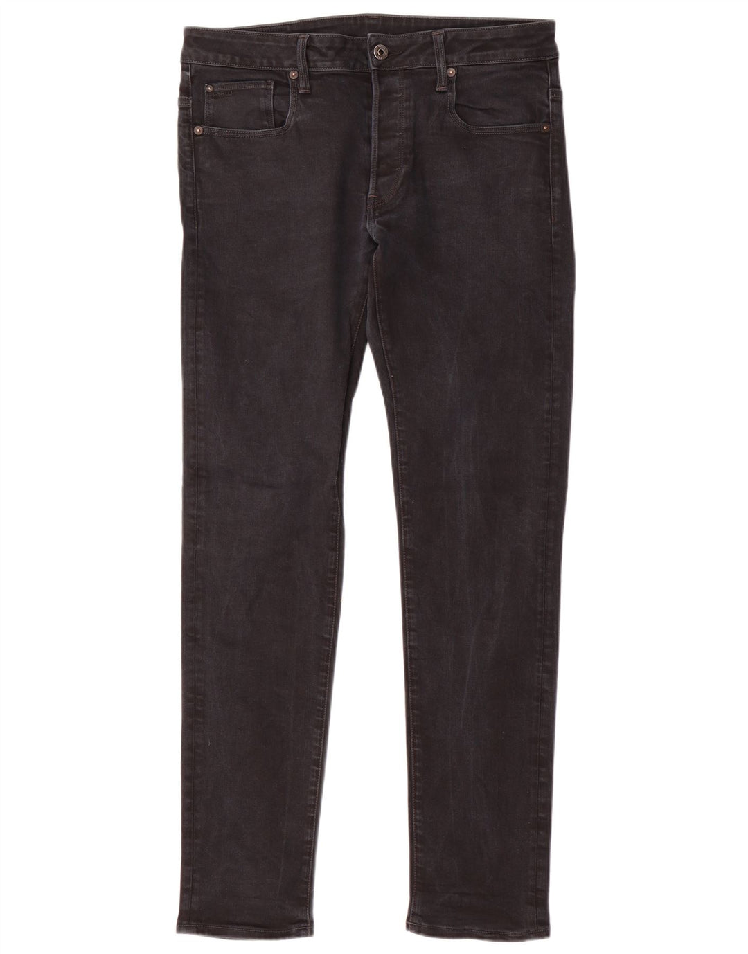 G-Star Mens 3301 Slim Jeans W34 L34 Black Cotton