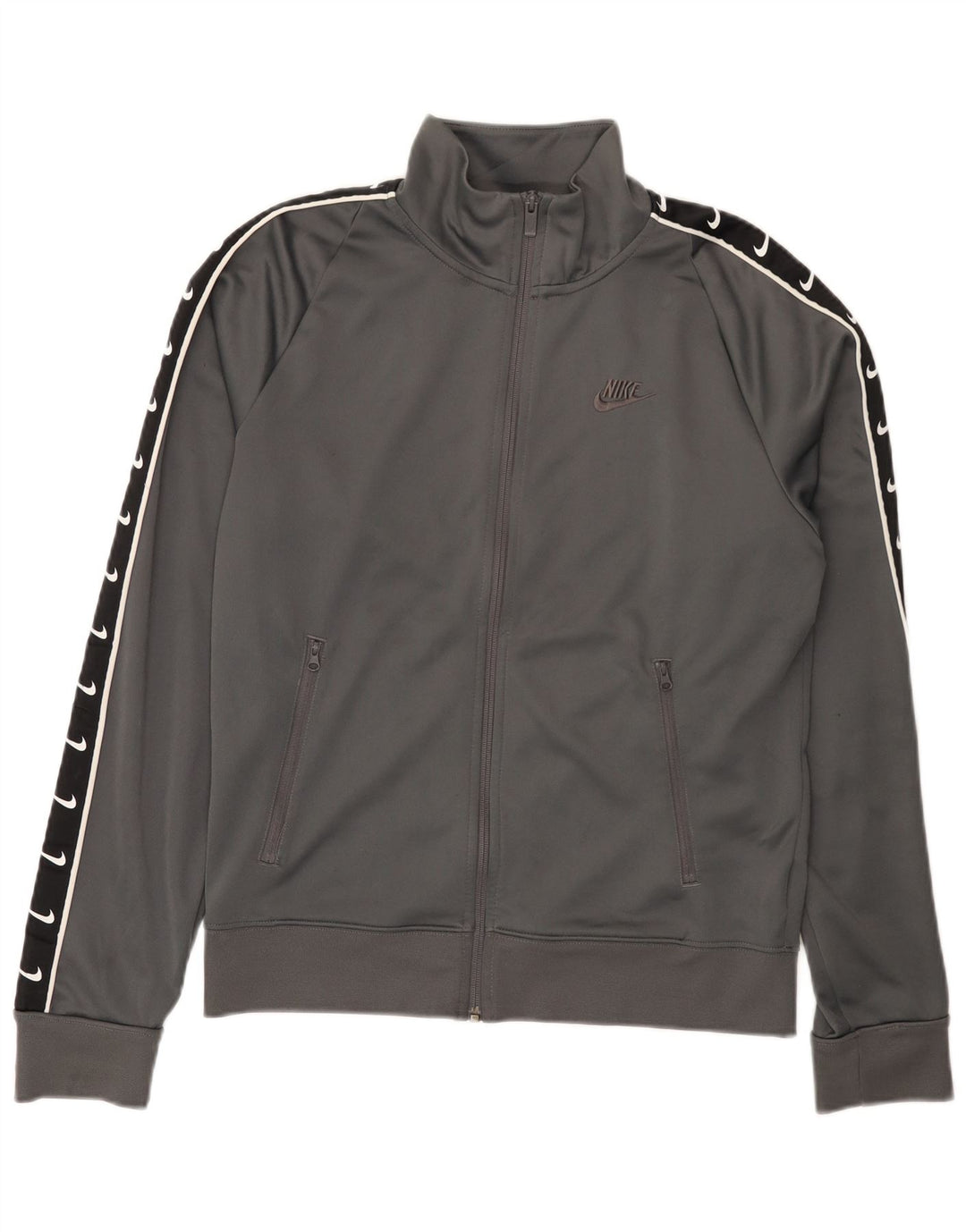 Nike Mens Graphic Tracksuit Top Jacket Small Grey Colourblock Polyester