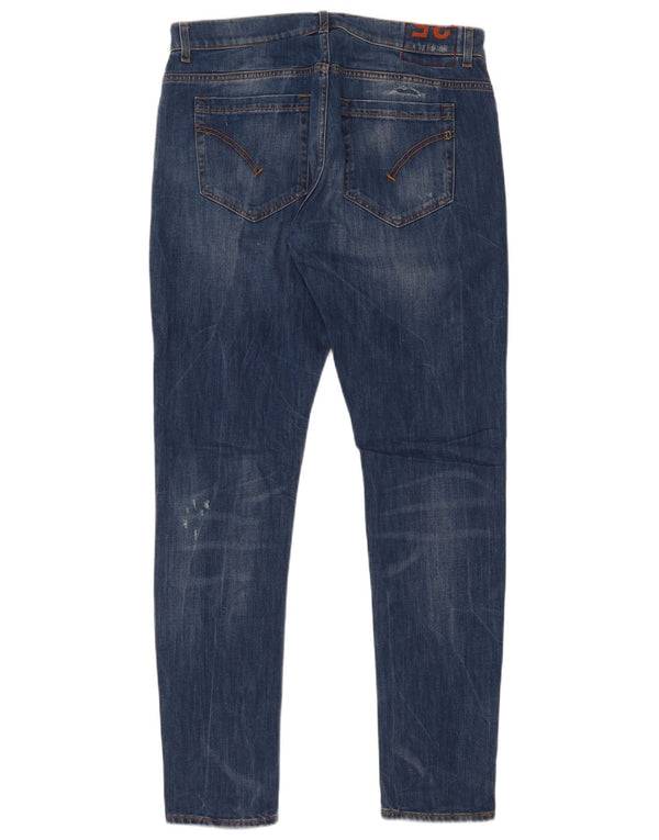 Dondup Mens Distressed Slim Jeans W35 L33 Blue Cotton