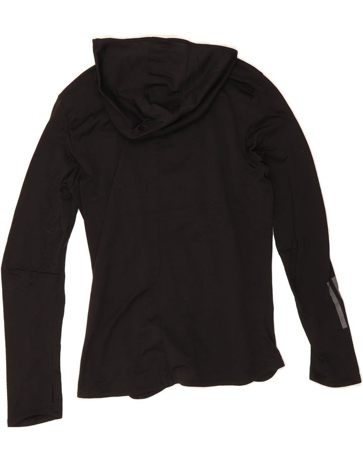 ADIDAS Womens Hooded Top Long Sleeve UK 12 Medium Black Polyester Vintage Adidas and Second-Hand Adidas from Messina Hembry 